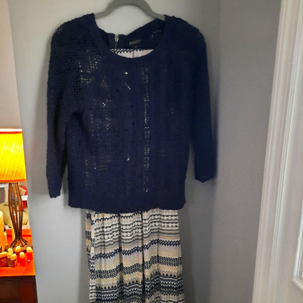 Lucky Brand Strapless Long Dress with Sweater. Bought as a set.